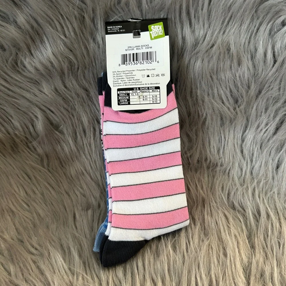 Sock Tastic Llama Socks Womens One Size Fits Most 6-11 Moisture Wicking Two Pair